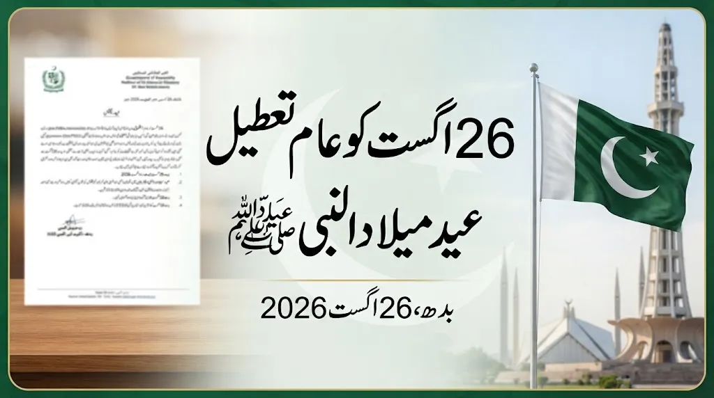 August 26, 2026 Declared Public Holiday in Pakistan for Eid Milad-un-Nabi
