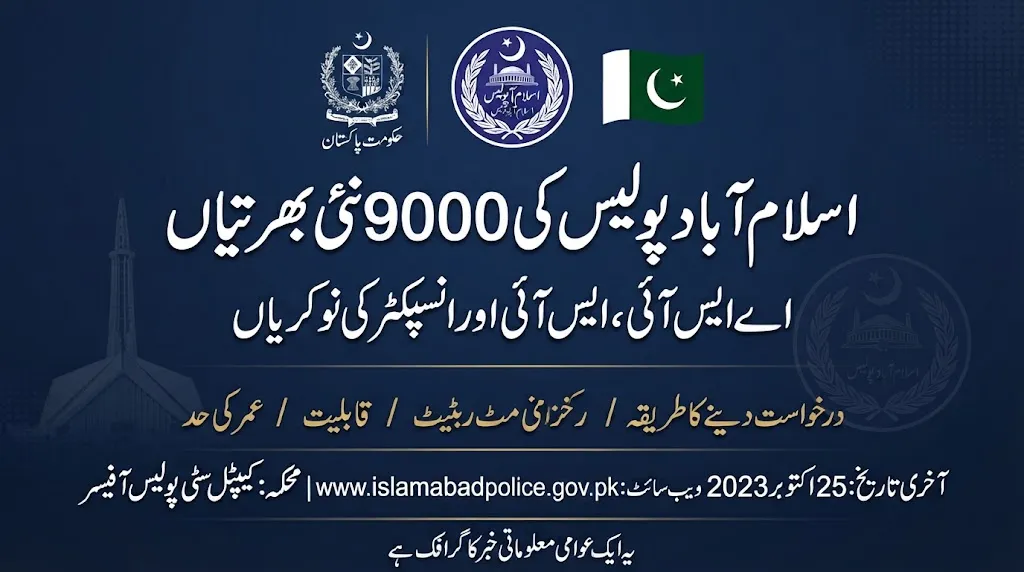 Islamabad Police Announces 9,000 New Jobs Across Multiple Ranks