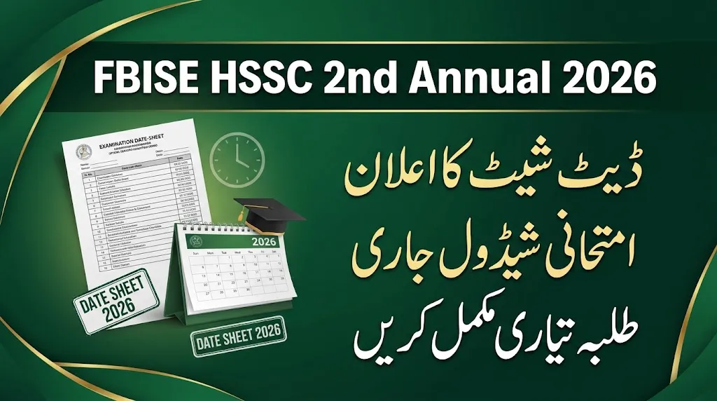 FBISE HSSC 2nd Annual Date Sheet 2026 Announced – Exam Schedule