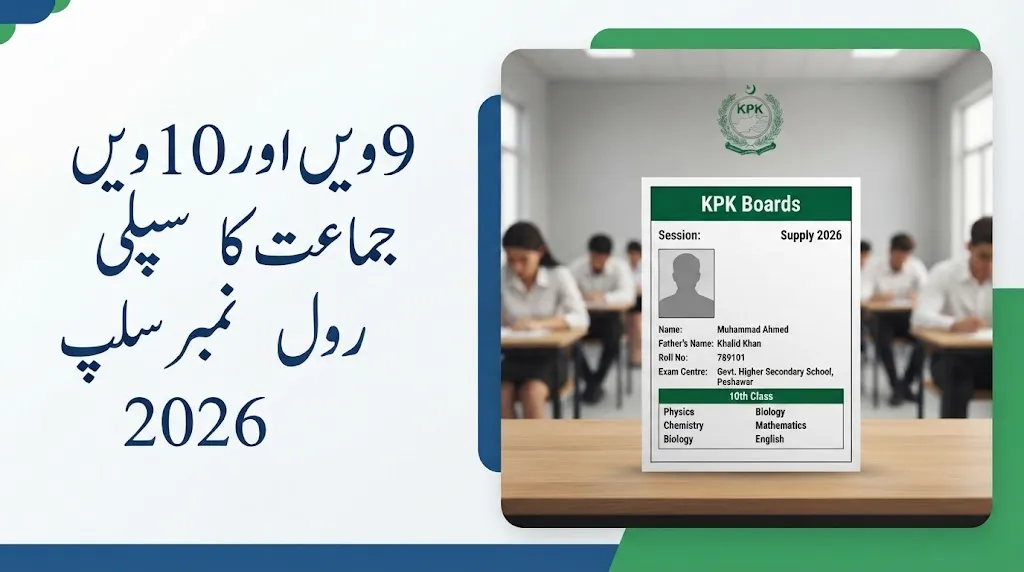 KPK Board 9th & 10th Supply Roll No Slip 2026 – Check Exam Centre