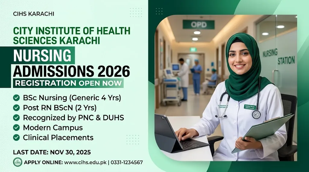 Karachi Nursing College Admissions 2026 100% Scholarships, Courses, Eligibility and Last Date