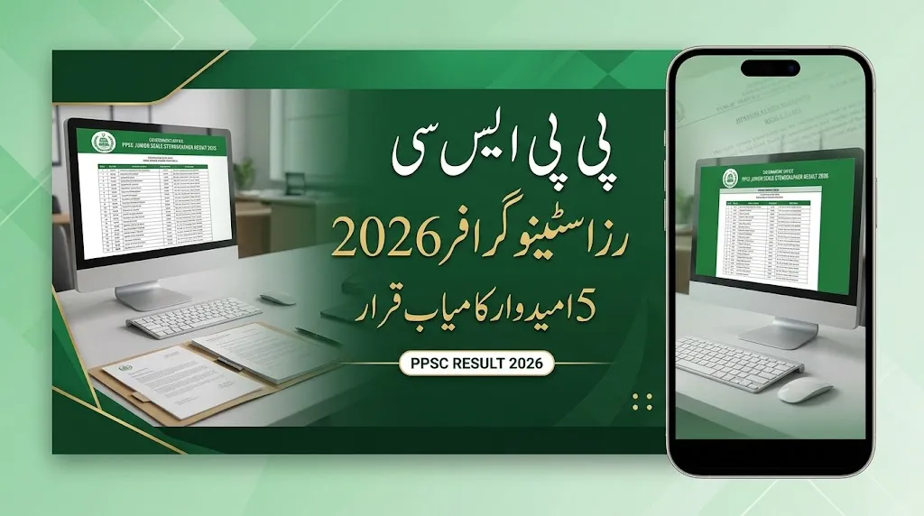 PPSC Stenographer Result 2026 5 Candidates Shortlisted